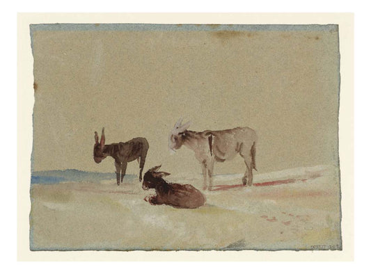 Three Donkeys, 1827 by John Mallord William Turner RA, 12x8"(A4) Poster