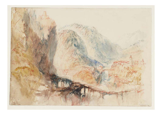 Thusis, with the Entrance to the Via Mala, 1843 by John Mallord William Turner RA, 12x8"(A4) Poster