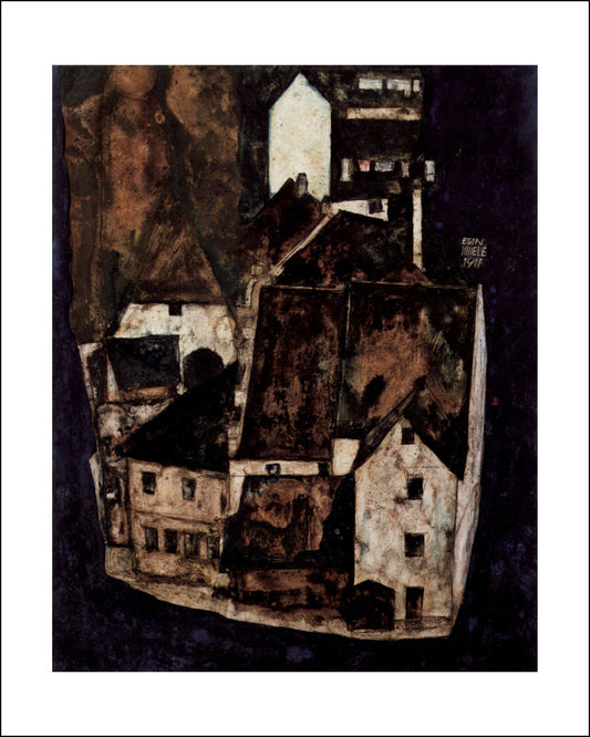 Dead city or city on the blue river by Egon Schiele, 12x8" (A4) Poster Print