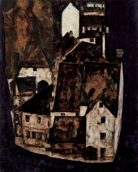 Dead city or city on the blue river, landscape by Egon Schiele, 12x8" (A4) Poster