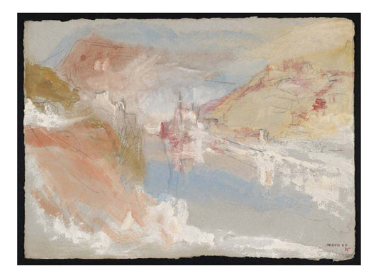 Town on River Banks, 1834 by John Mallord William Turner RA, 12x8"(A4) Poster