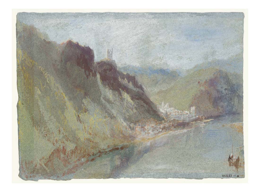 Trarbach and the Grevenburg, 1839 by John Mallord William Turner RA, 12x8"(A4) Poster