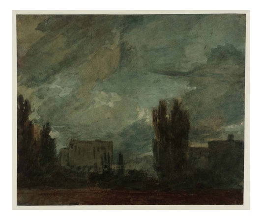 Trees and Buildings Seen over a Wall, Possibly a London Subject, 1800 by John Mallord William Turner RA, 12x8"(A4) Poster