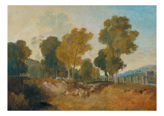 Trees beside the River, with Bridge in the Middle Distance, 1806 by John Mallord William Turner RA, 12x8"(A4) Poster