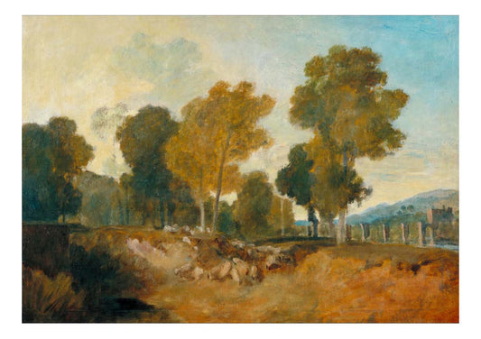 Trees beside the River, with Bridge in the Middle Distance by John Mallord William Turner RA, 12x8"(A4) Poster