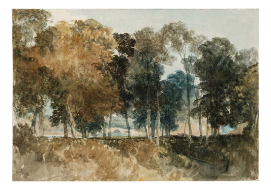 Trees by the River Thames, Bridge in the Distance, 1805 by John Mallord William Turner RA, 12x8"(A4) Poster