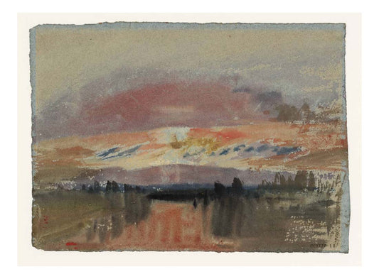 Twilight, A Lake or River Scene (Possibly Chichester Canal), 1827 by John Mallord William Turner RA, 12x8"(A4) Poster