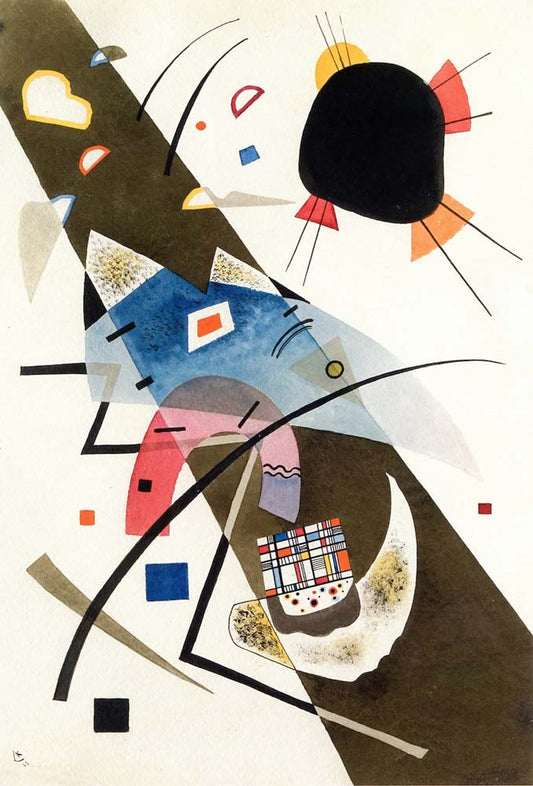 Two Black Spots - Wassily Kandinsky -1923 by Wassily Kandinsky, 16x12"(A3) Poster Print