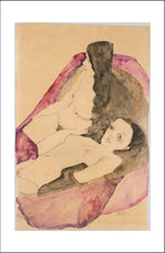 Two Reclining Nudes, Lesbian, Erotic 1911 by Egon Schiele, 12x8" (A4) Poster Print