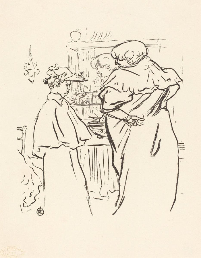 Henri de Toulouse-Lautrec:Two Women before a Mirror,16x12