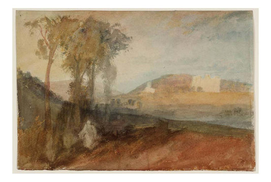 Uncompleted, Variant View of Lulworth Castle, Dorsetshire, 1820 by John Mallord William Turner RA, 12x8"(A4) Poster
