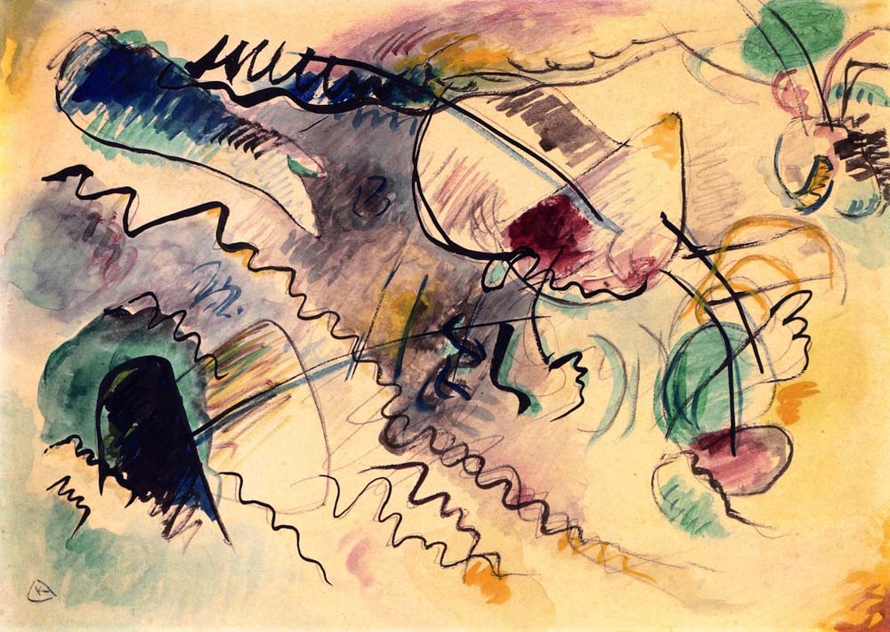 Untitled - Wassily Kandinsky -1913 by Wassily Kandinsky, 12x8"(A4) Poster Print