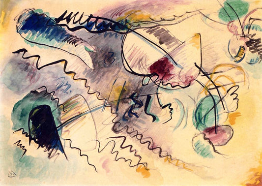 Untitled - Wassily Kandinsky -1913 by Wassily Kandinsky, 12x8"(A4) Poster Print