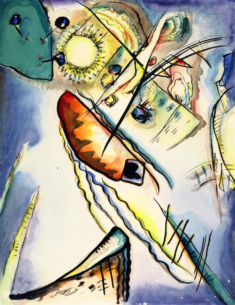 Untitled - Wassily Kandinsky -1916 by Wassily Kandinsky, 16x12"(A3) Poster Print