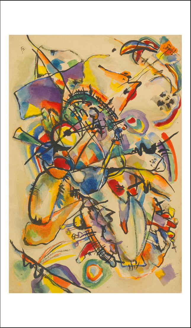 Untitled Abstract-A3 by Wassily Kandinsky, 16x12"(A3) Poster Print