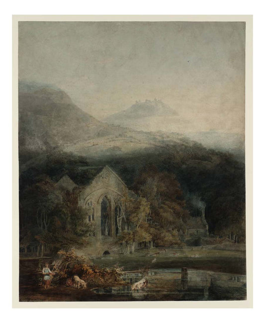 Valle Crucis Abbey, with Dinas Bran, 1794-45 by John Mallord William Turner RA, 12x8"(A4) Poster