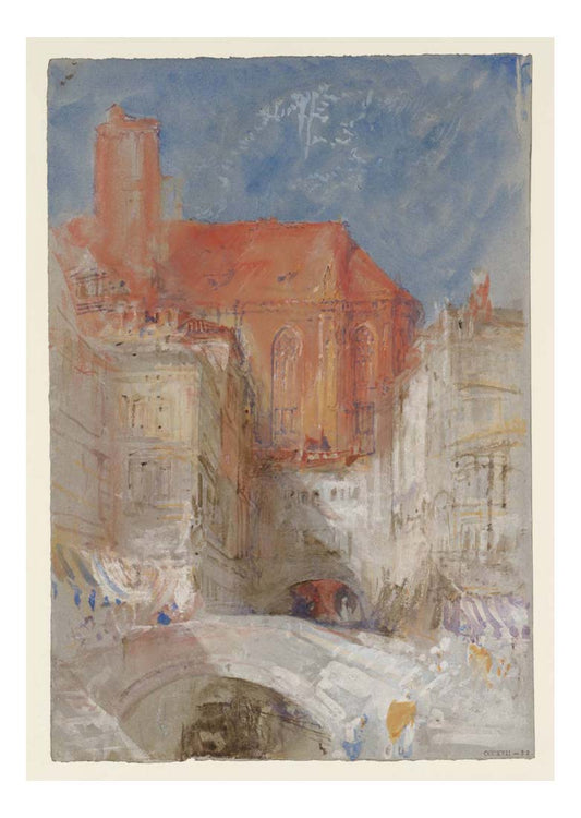 Venic, The Church of Santo Stefano, from the Rio del Santissimo, 1840 by John Mallord William Turner RA, 12x8"(A4) Poster