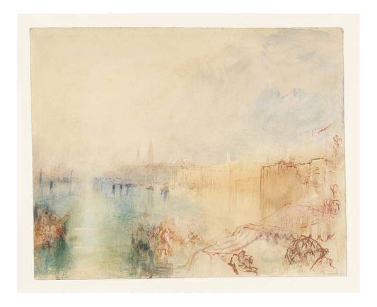 Venice, Looking across the Bacino di San Marco at Sunset, from near San Biagio, 1840 by John Mallord William Turner RA, 12x8"(A4) Poster