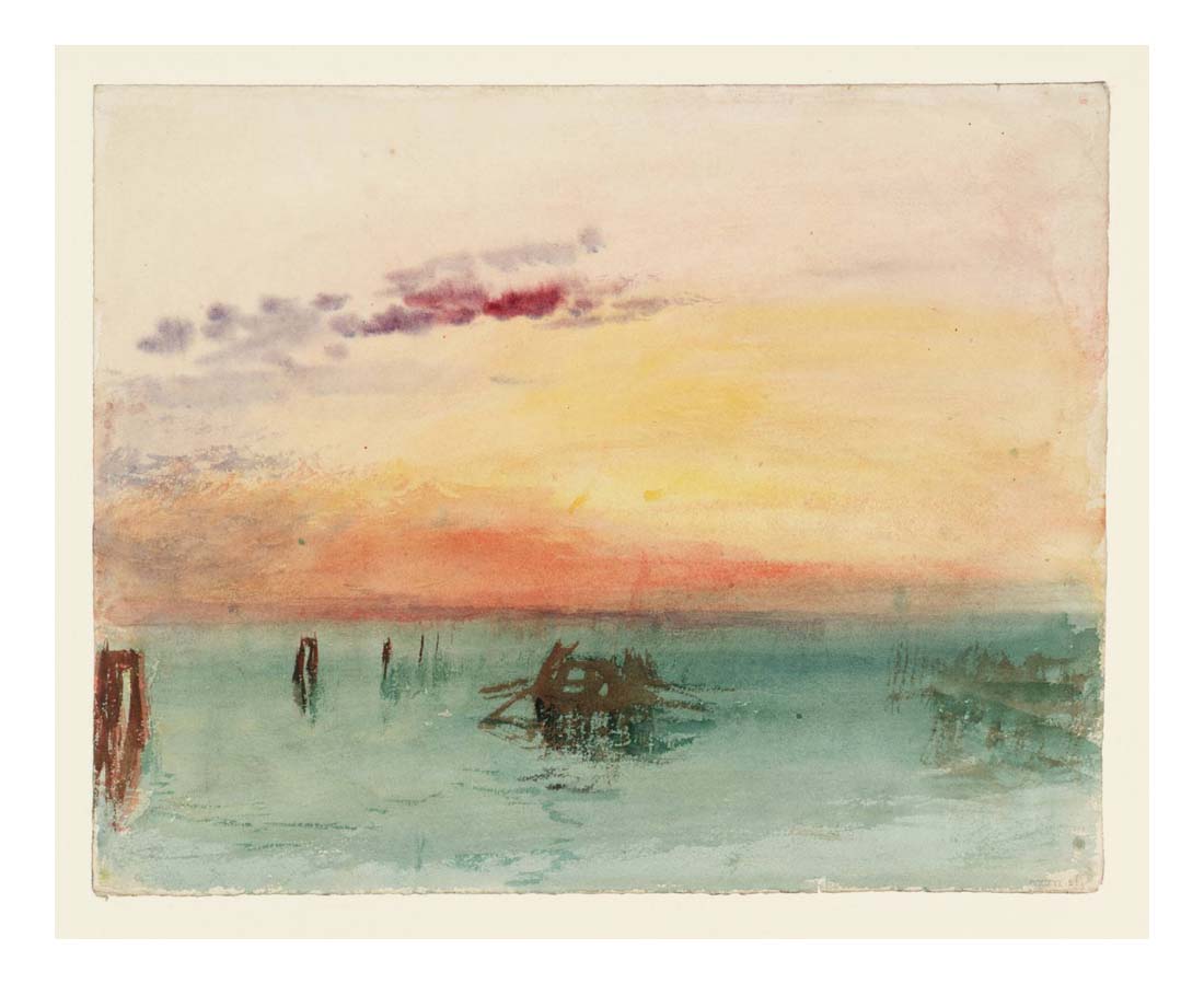 Venice, Looking across the Lagoon at Sunset, 1840 by John Mallord William Turner RA, 12x8"(A4) Poster