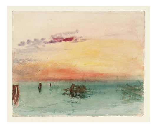 Venice, Looking across the Lagoon at Sunset, 1840 by John Mallord William Turner RA, 12x8"(A4) Poster
