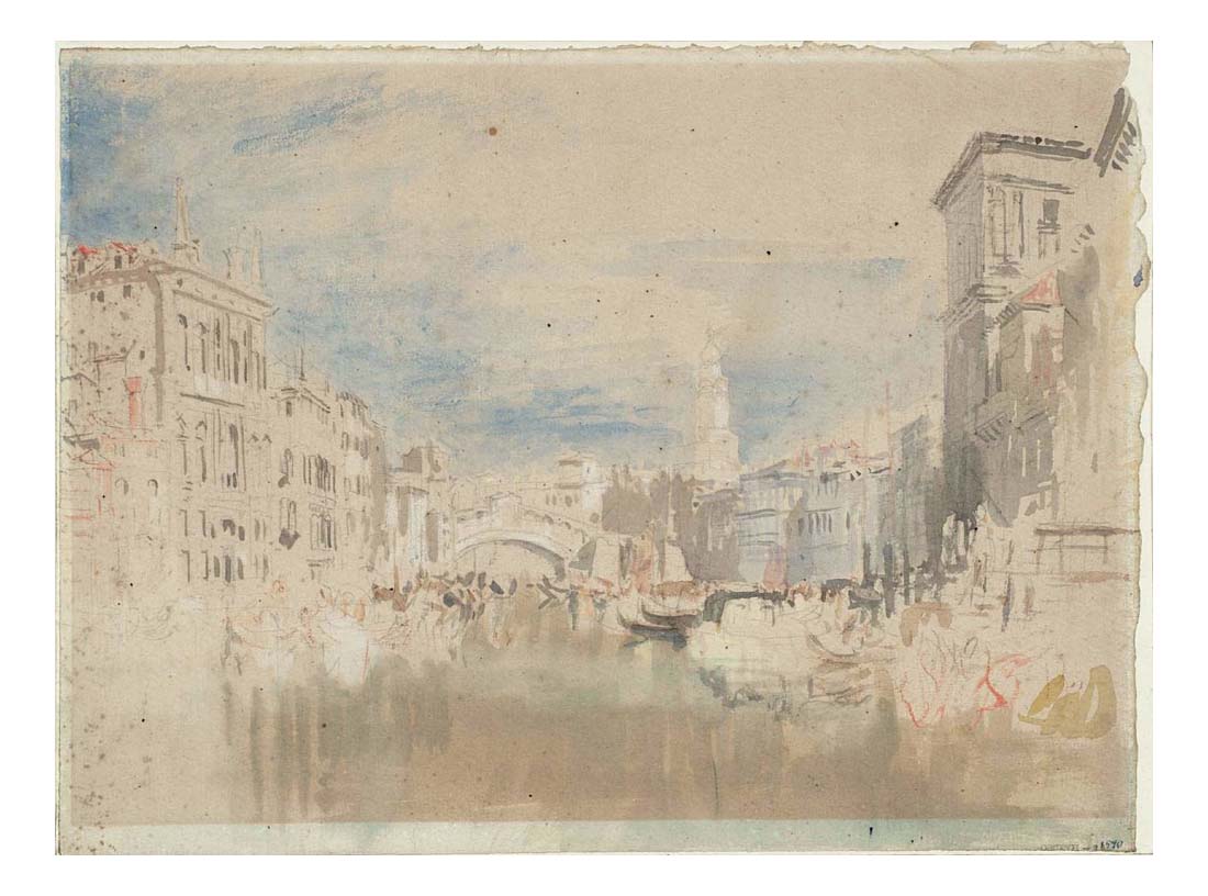 Venice, Looking towards the Rialto Bridge from near the Palazzo Grimani, 1840 by John Mallord William Turner RA, 12x8"(A4) Poster