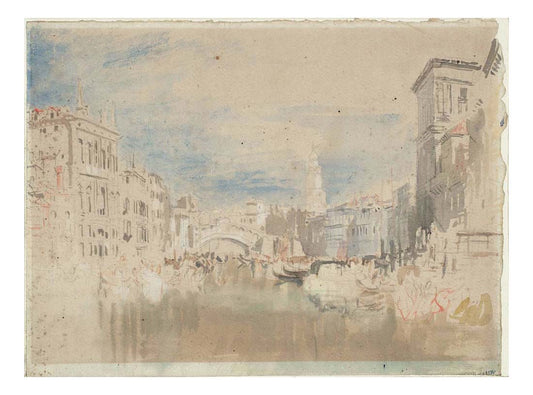 Venice, Looking towards the Rialto Bridge from near the Palazzo Grimani, 1840 by John Mallord William Turner RA, 12x8"(A4) Poster