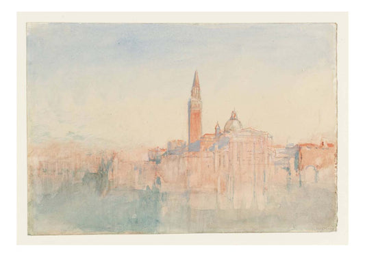 Venice, San Giorgio Maggiore at Sunset, from the Hotel Europa, 1840 by John Mallord William Turner RA, 12x8"(A4) Poster