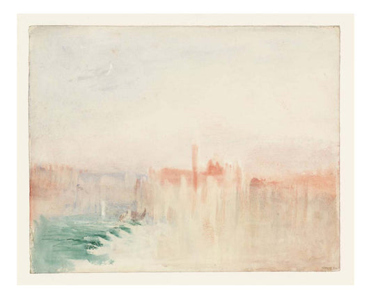 Venice, San Giorgio Maggiore at Sunset, from the Riva degli Schiavoni, 1840 by John Mallord William Turner RA, 12x8"(A4) Poster