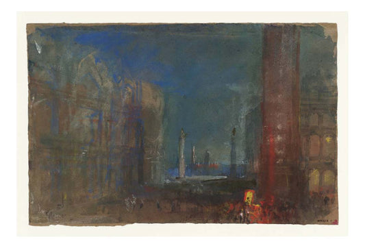Venice, San Marco and the Piazzetta, with San Giorgio Maggiore, Night, 1840 by John Mallord William Turner RA, 12x8"(A4) Poster