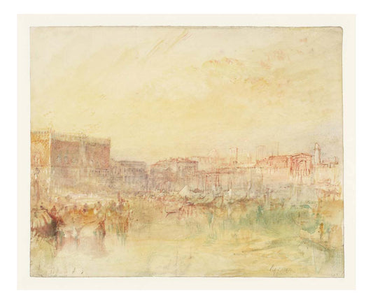 Venice, The Doge's Palace and the Riva degli Schiavoni, from the Bacino, 1840 by John Mallord William Turner RA, 12x8"(A4) Poster