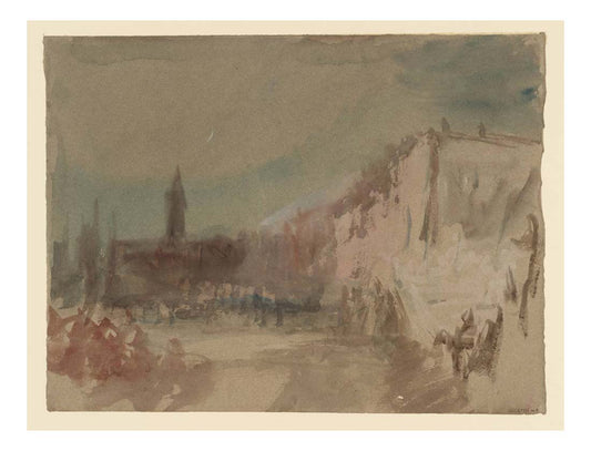 Venice, The Doge's Palace, from the Riva degli Schiavoni, by Moonlight, 1840 by John Mallord William Turner RA, 12x8"(A4) Poster