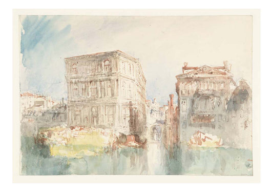 Venice, The Palazzo Grimani and the Palazzo Cavalli on the Grand Canal, with the Rio San Luca, 1840 by John Mallord William Turner RA, 12x8"(A4) Poster