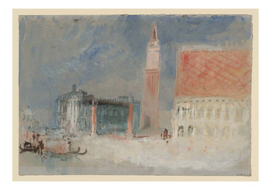 Venice, The Piazzetta and the Doge's Palace from the Bacino, 1840 by John Mallord William Turner RA, 12x8"(A4) Poster