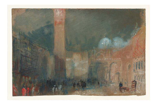 Venice, The Piazzetta, with San Marco and its Campanile, Night, 1840 by John Mallord William Turner RA, 12x8"(A4) Poster