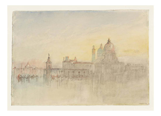 Venice, The Punta della Dogana and Santa Maria della Salute at Twilight, from the Hotel Europa, 1840 by John Mallord William Turner RA, 12x8"(A4) Poster