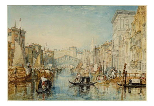 Venice, The Rialto, 1821-23 by John Mallord William Turner RA, 12x8"(A4) Poster