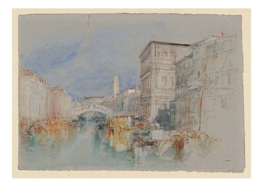Venice, The Rialto Bridge on the Grand Canal, from near the Palazzo Grimani, 1840 by John Mallord William Turner RA, 12x8"(A4) Poster