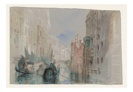 Venice, The Rio San Luca alongside the Palazzo Grimani, with the Church of San Luca, 1840 by John Mallord William Turner RA, 12x8"(A4) Poster