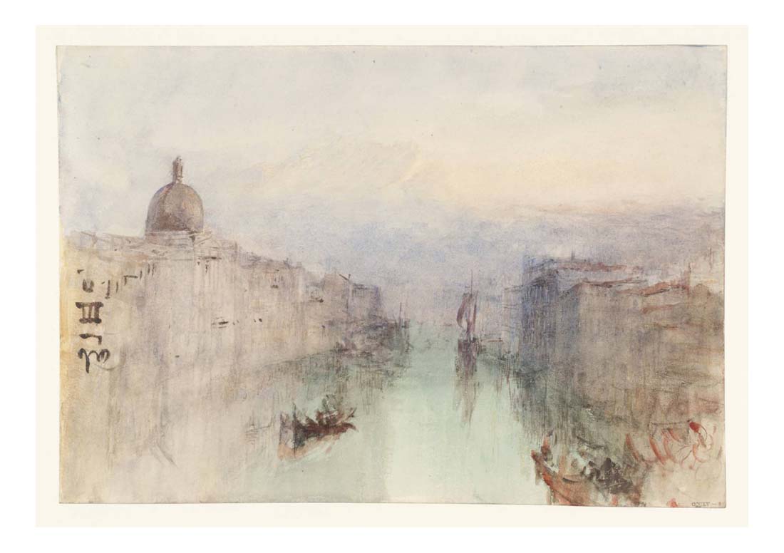 Venice, The Upper End of the Grand Canal, with San Simeone Piccolo, Dusk, 1840 by John Mallord William Turner RA, 12x8"(A4) Poster