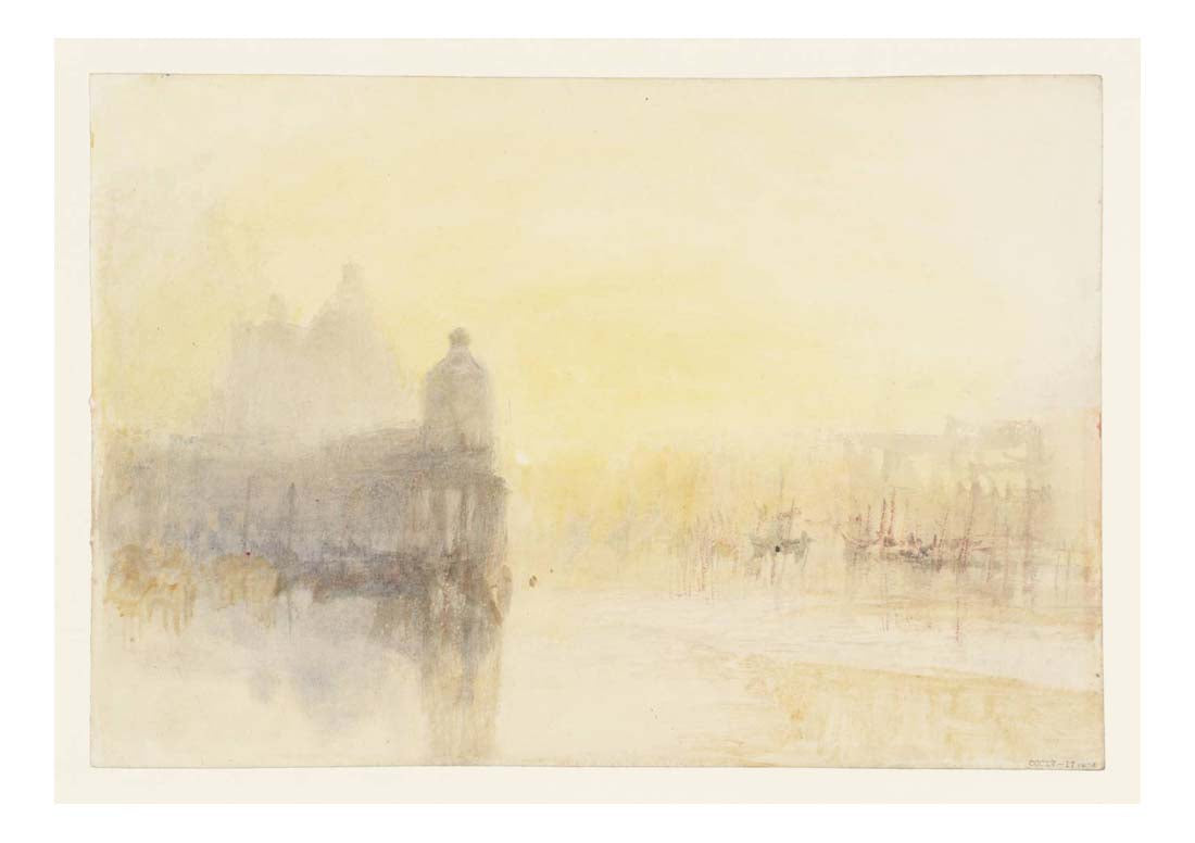 Venice , The Punta della Dogana at Sunset, with the Domes of Santa Maria della Salute, 1840 by John Mallord William Turner RA, 12x8"(A4) Poster