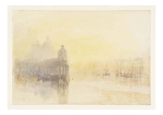 Venice , The Punta della Dogana at Sunset, with the Domes of Santa Maria della Salute, 1840 by John Mallord William Turner RA, 12x8"(A4) Poster