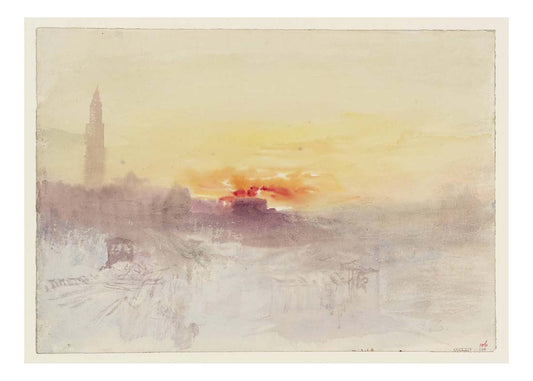 Venice at Sunrise from the Hotel Europa, with the Campanile of San Marco, 1840 by John Mallord William Turner RA, 12x8"(A4) Poster