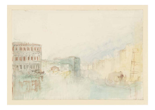 Venice, the Fabbriche Nuove and the Fish Market, looking towards the Ca' d'Oro on the Grand Canal, 1840 by John Mallord William Turner RA, 12x8"(A4) Poster