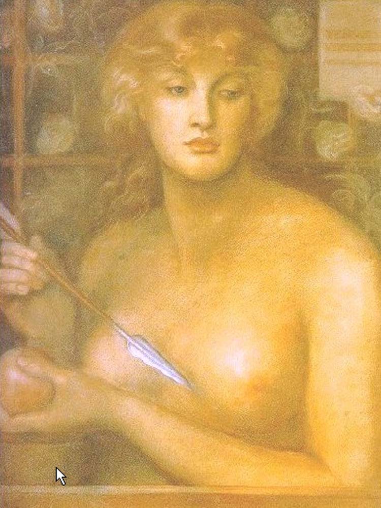 Venus Verticordia - , 1867 by Dante Gabriel Rossetti, English Pre-Raphaelite Painter,12x8"(A4) Poster Print