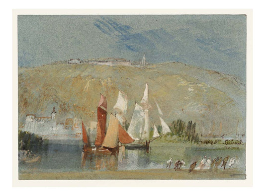 Vessels on the Seine at Canteleu, near Rouen, 1832 by John Mallord William Turner RA, 12x8"(A4) Poster