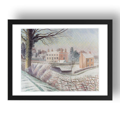 Vicarage in Winter Castle Hedingham by Eric Ravilious, 17x13" Frame