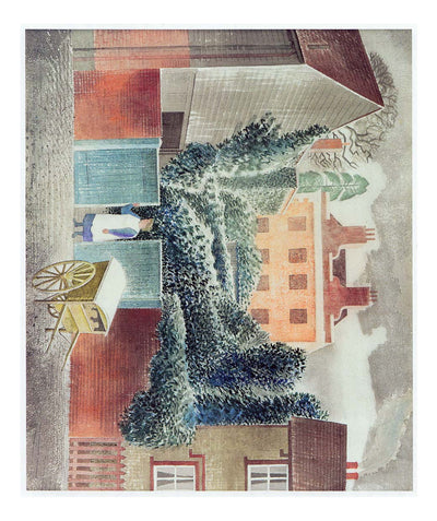 Vicarage Castle Hedingham by Eric Ravilious, 17x13" Frame