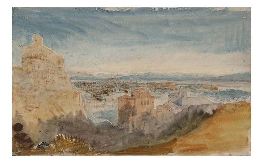 View from the Janiculum Hill, Rome, with the Villa Aurelia, Fontana dell'Acqua Paola and San Pietro in Montorio, 1819 by John Mallord William Turner RA, 12x8"(A4) Poster