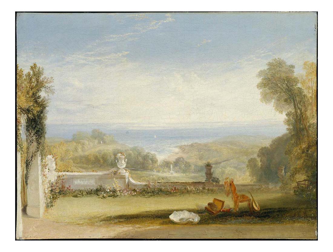 View from the Terrace of a Villa at Niton, Isle of Wight, from Sketches by a Lady, 1826 by John Mallord William Turner RA, 12x8"(A4) Poster