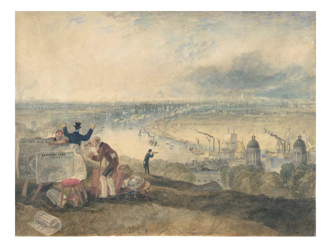 View of London from Greenwich, 1825 by John Mallord William Turner RA, 12x8"(A4) Poster